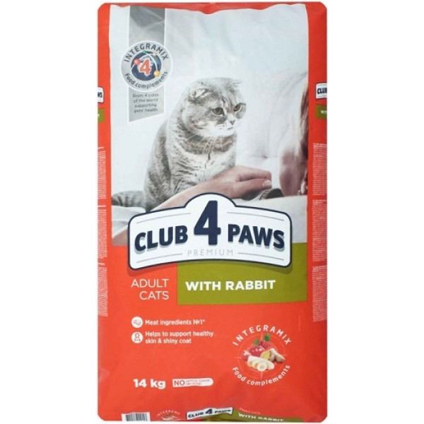 Фото товара Корм сухой для кошек Club 4 Paws с кроликом 1 кг
