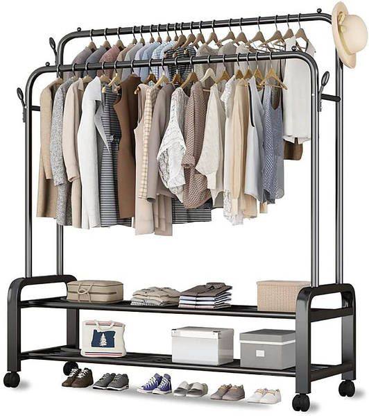 Фото товара Стойка-вешалка для одежды и обуви двойная Multipurpose Hanger черная