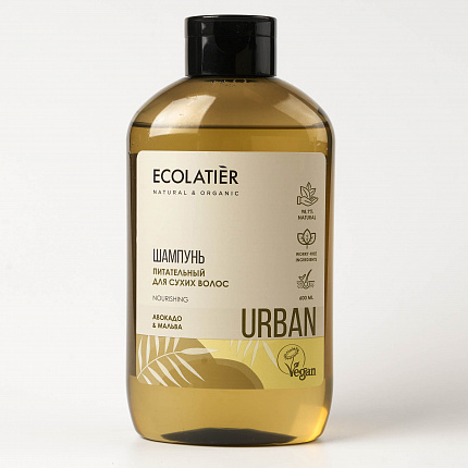 Фото товара Шампунь для волос ECOLATIER Big Питательный для сухих волос Авокадо и Мальва 600 мл