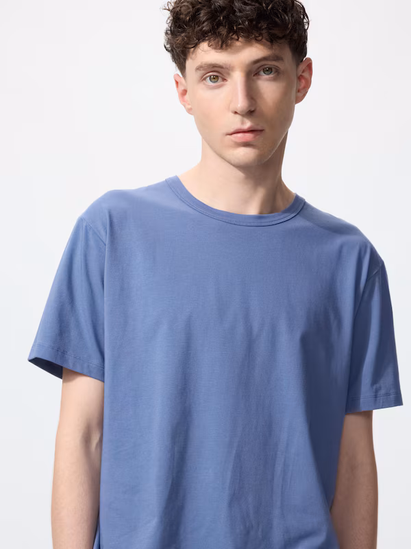 Фото товара Хлопковая футболка с круглым вырезом AIRism BLUE XS