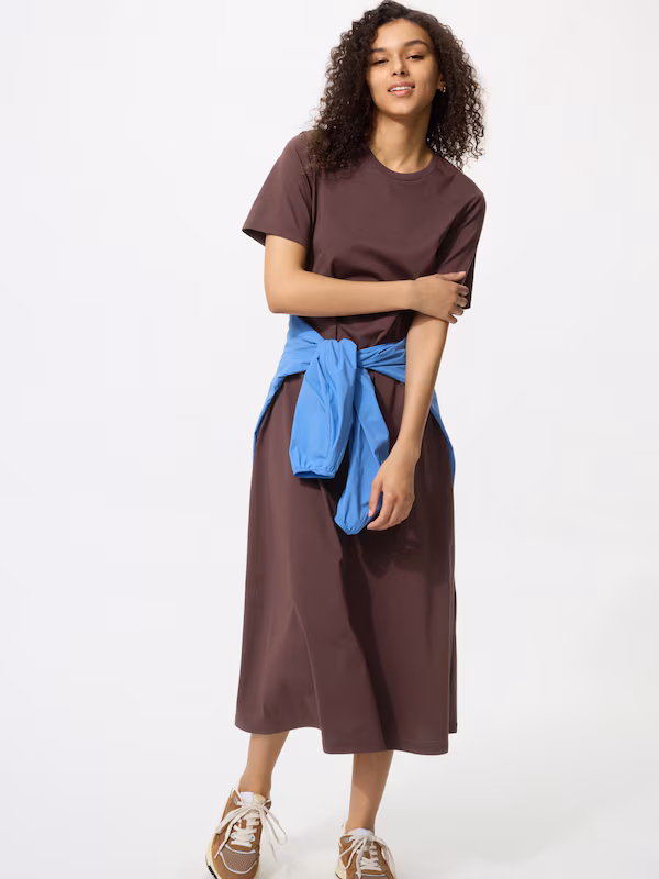 Фото товара Платье-футболка из хлопка AIRism / Длинное DARK BROWN S