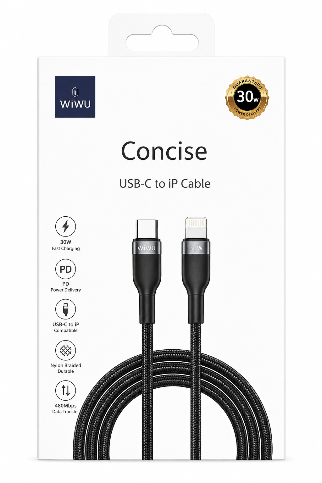 Фото товара Кабель WIWU Concise USB-C to iP Cable 30W Black